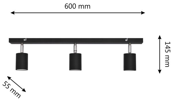 Spot LED TUNE 3xGU10/4,8W/230V negru