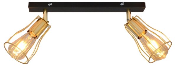 Spot TUBE 2xE27/15W/230V auriu/negru