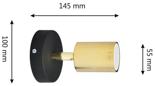 LED Spot de perete TUNE 1xGU10/4,8W/230V auriu/negru