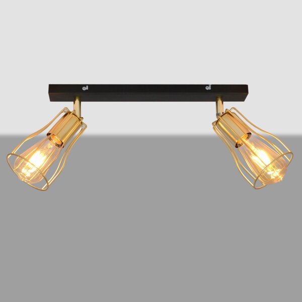Spot TUBE 2xE27/15W/230V auriu/negru
