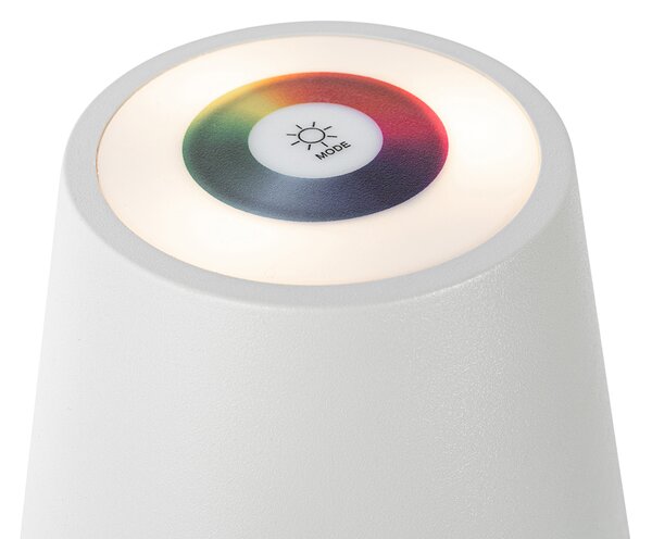 Set de 2 lămpi de masă albe cu dimmer și RGBW reîncărcabile - Murdock