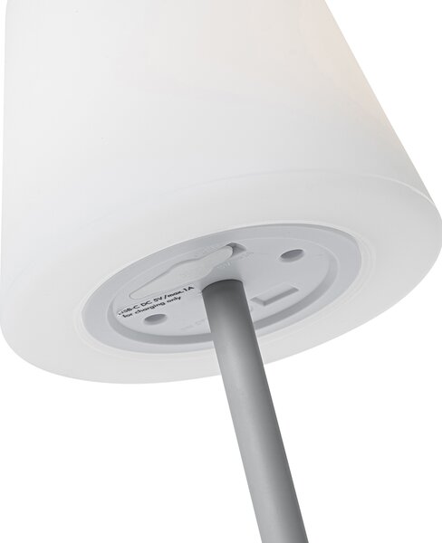 Set de 2 lămpi de masă reîncărcabile gri 40 cm IP54 - Jude