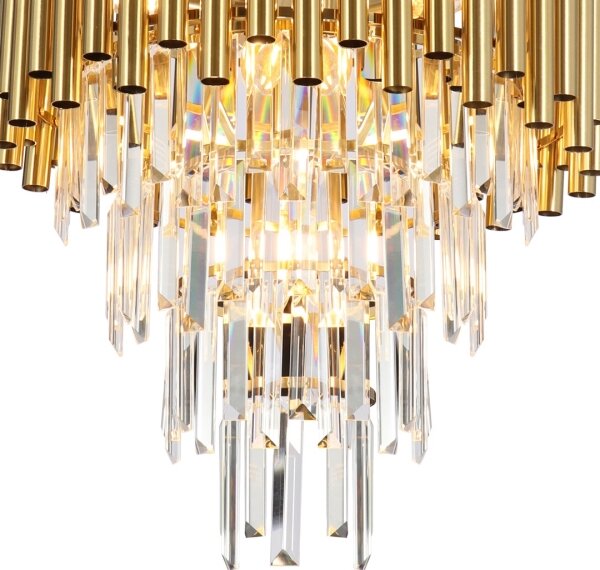 Lustră pe tijă MADISON 9xE14/40W/230V auriu