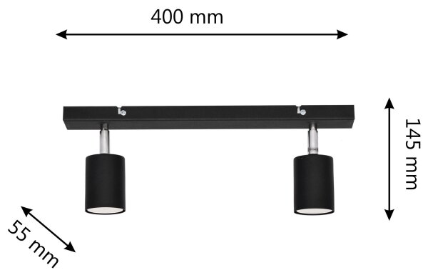 Spot LED TUNE 2xGU10/4,8W/230V negru