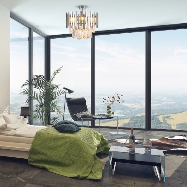 Lustră pe tijă ASPEN 6xE14/40W/230V crom mat