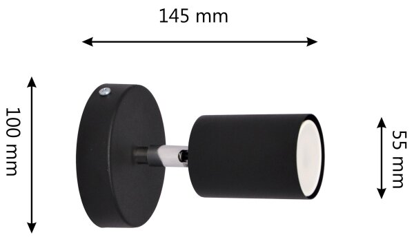 Spot LED de perete TUNE 1xGU10/4,8W/230V negru