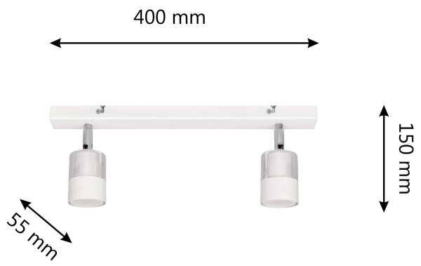 Spot LED TUBSSON 2xGU10/4,8W/230V alb/crom lucios