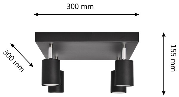 Spot LED TUNE 4xGU10/4,8W/230V negru