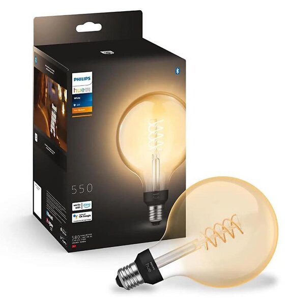 Bec LED dimabil Philips Hue WHITE FILAMENT G125 E27/7W/230V 2100K