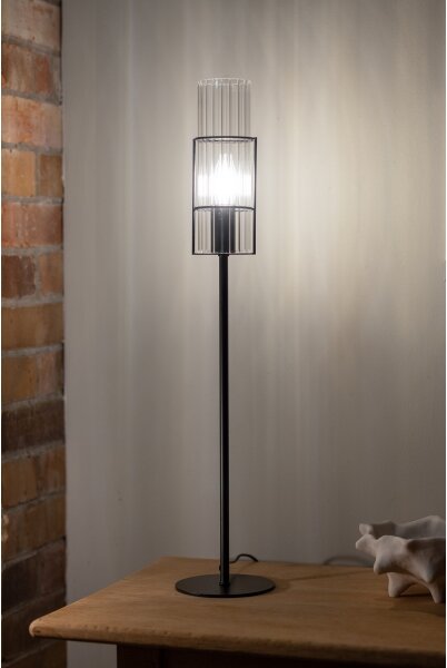 Lampă de masă TUBO 1xE14/40W/230V 65 cm negru/transparent Markslöjd 108556