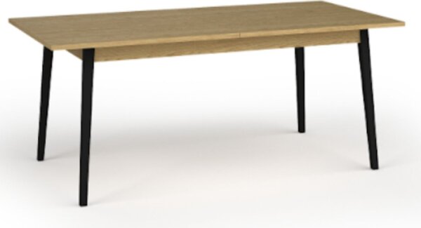 Masă extensibilă Mond, stejar baltic/negru (160-200x90 cm)
