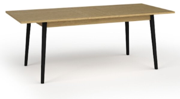 Masă extensibilă Mond, stejar baltic/negru (160-200x90 cm)