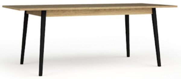 Masă extensibilă Mond, stejar baltic/negru (160-200x90 cm)