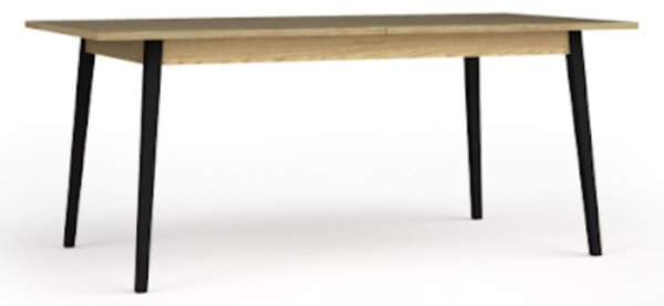 Masă extensibilă Mond, stejar baltic/negru (160-200x90 cm)