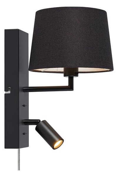 Markslöjd 108595 - Lampă de perete LED COMO cu USB, 1xE14/40W/230V + LED/3W, neagră
