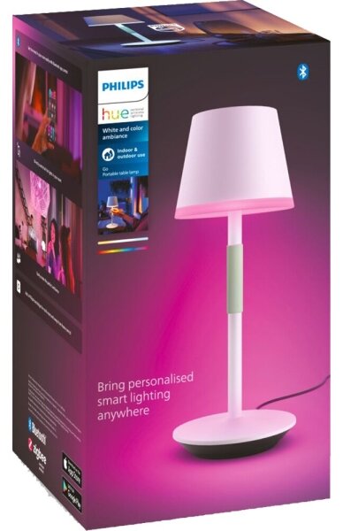 Philips Hue GO lampă LED RGBW, dimabilă, touch, 6,2W, 230V, 2000-6500K, IP54