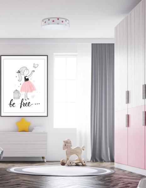 LED lampă reglabilă GALAXY KIDS LED/24W/230V stele alb/roz/gri +DO