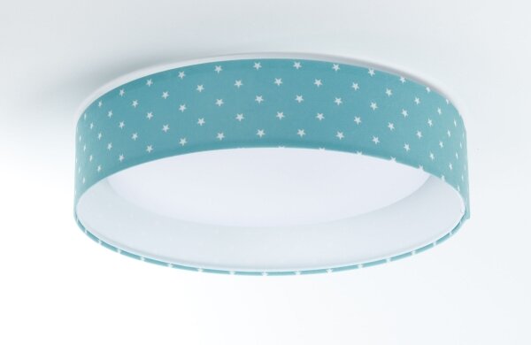 LED Plafonieră GALAXY KIDS 24W 230V turcoaz/alb cu steluțe