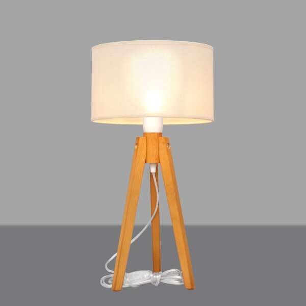Lampă de masă ALBA 1xE27/15W/230V crem/stejar