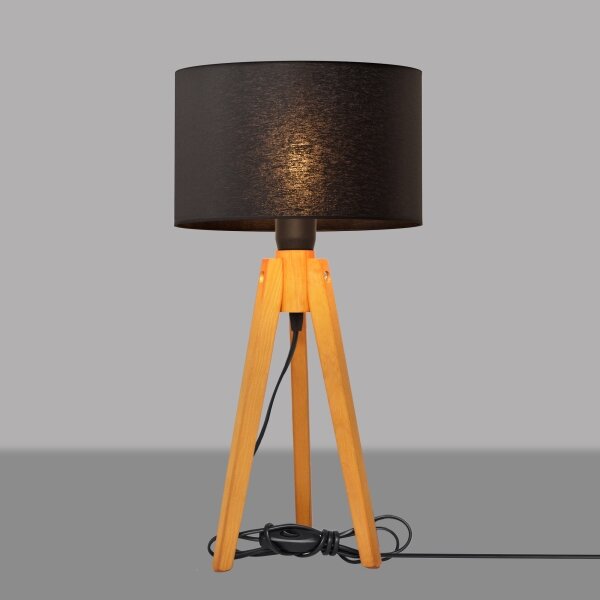Lampă de masă ALBA 1xE27/15W/230V negru/stejar