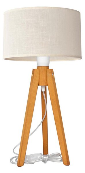 Lampă de masă ALBA 1xE27/15W/230V crem/stejar