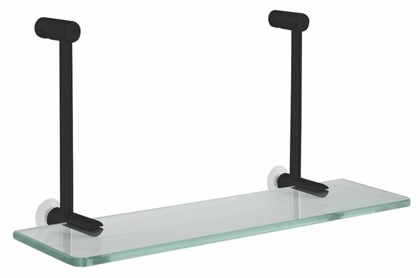 Raft suspendat din sticlă SAPHO 1301-15B pentruperetele de duș 40 x 18 x 12,5 cm, negru mat