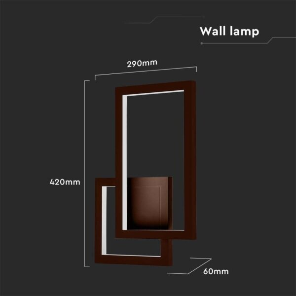 Aplică LED/20W/230V 3000K maro