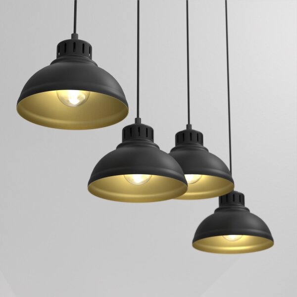 Lustră pe cablu SVEN 4xE27/15W/230V neagră/aurie