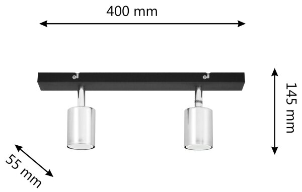 Spot LED TUNE 2xGU10/4,8W/230V crom mat/negru