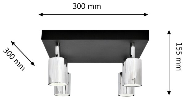 Spot LED TUNE 4xGU10/4,8W/230V crom mat/negru