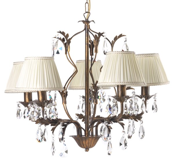 Lustră pe lanț KAREN 5xE14/6W/230V bronz ONLI