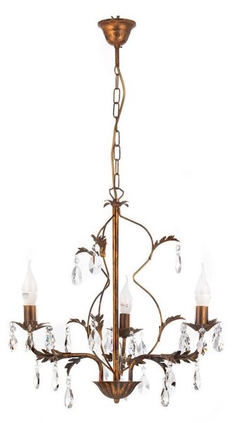 Lustră pe lanț TERESA 3xE14/6W/230V bronz ONLI