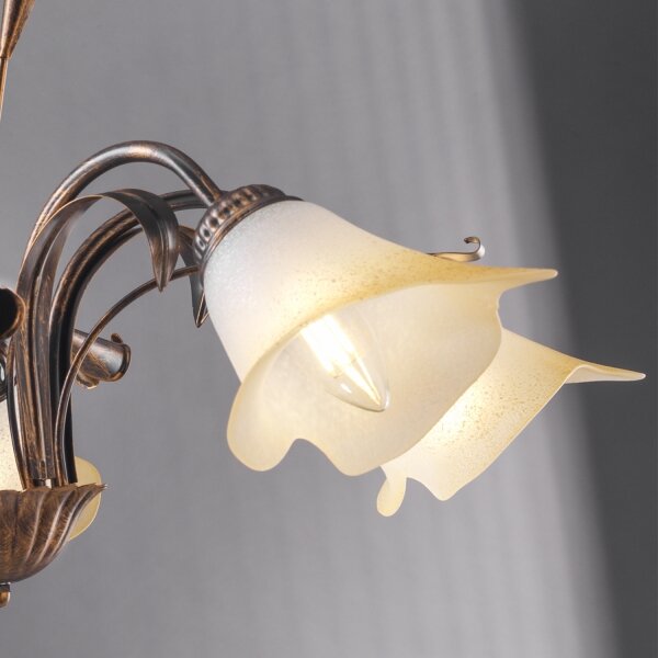 Lustră pe lanț LUCREZIA 5xE14/6W/230V bronz ONLI