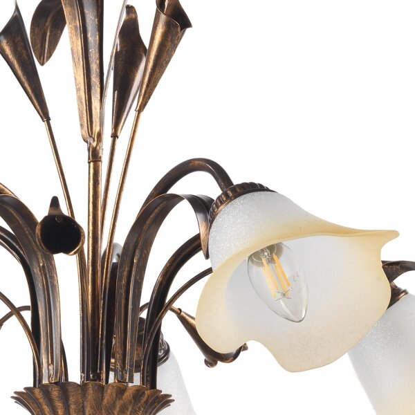 Lustră pe lanț LUCREZIA 5xE14/6W/230V bronz ONLI