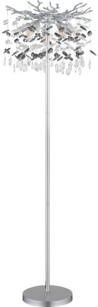 Globo 64138SS - Lampă de podea QUEENA 5xE14/40W/230V argintie