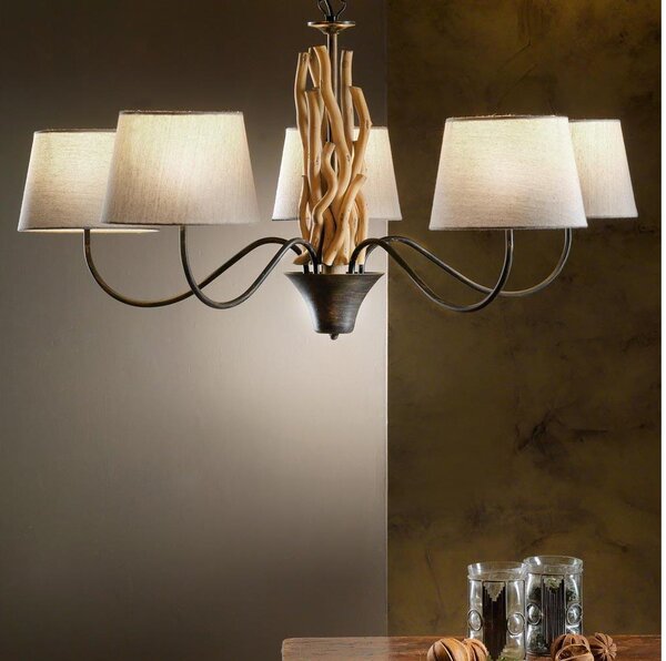 ONLI - Candelabru suspendat pe lanț AGAR 5xE14/6W/230V diam. 80 cm