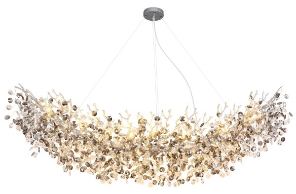 Globo 64138H4S - Candelabru suspendat pe cablu QUEENA 16xE14/40W/230V argintiu