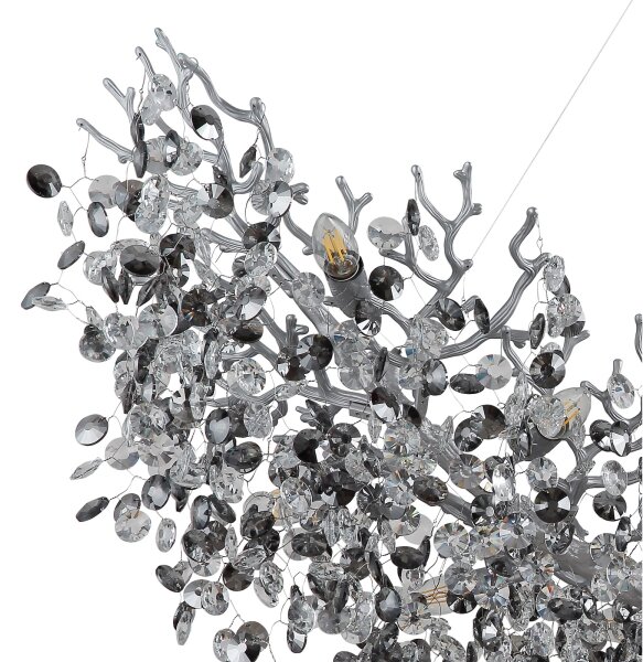 Globo 64138H4S - Candelabru suspendat pe cablu QUEENA 16xE14/40W/230V argintiu