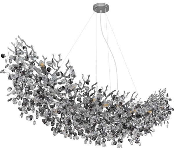 Globo 64138H4S - Candelabru suspendat pe cablu QUEENA 16xE14/40W/230V argintiu