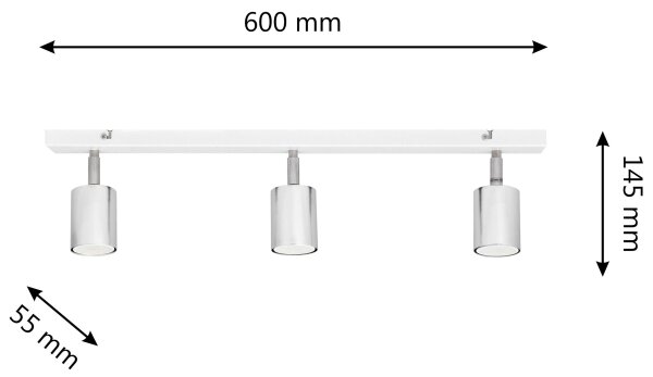Spot LED TUNE 3xGU10/4,8W/230V crom mat/alb