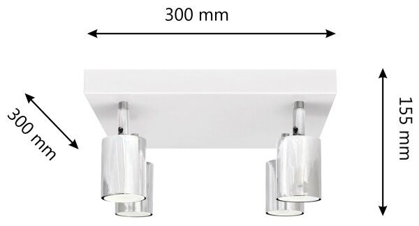 Spot LED TUNE 4xGU10/4,8W/230V crom mat/alb