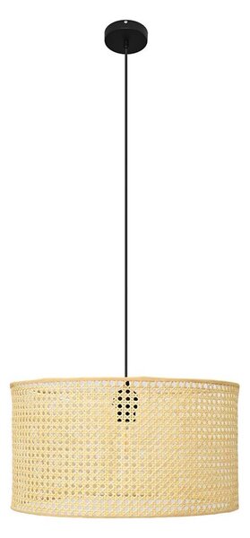 Lustră pe cablu ALBA 1xE27/15W/230V d. 45 cm ratan/negru
