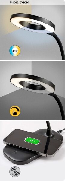 Rabalux 74013 - Lampă de birou LED tactilă HARDIN, dimabilă, 5W, neagră