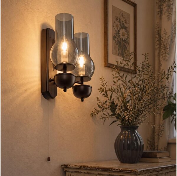 BRILAGI - Aplică de perete LED COTTAGE 2xE14/40W/230V fag/gri fumuriu
