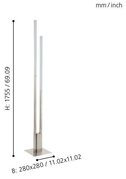 Eglo 33323 - Lampadar LED RGBW reglabil FRAIOLI-C LED/34W/230V