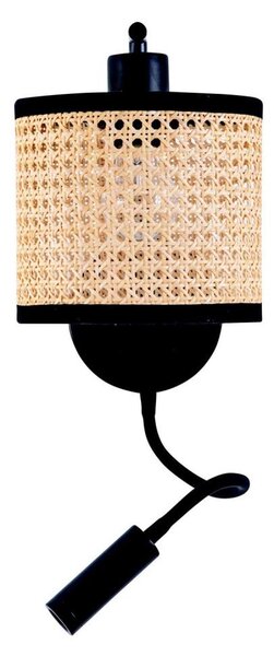 Lampă LED de perete Zambelis 20355 1xE27/40W + LED/3W/230V ratan