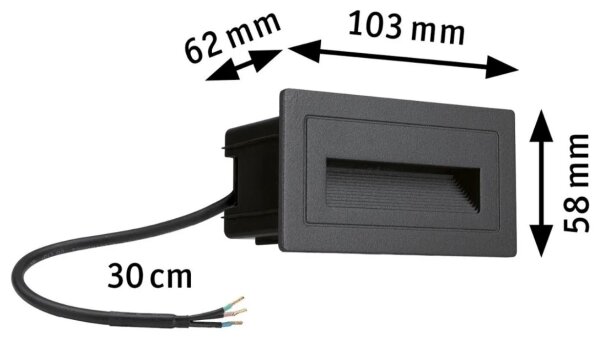 Corp de iluminat încastrat de exterior LED/4W IP44 LONG 230V Paulmann 94383