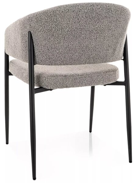 Scaun de dining AKITA cu picioare negre, gri