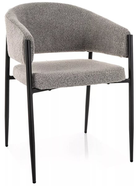 Scaun de dining AKITA cu picioare negre, gri