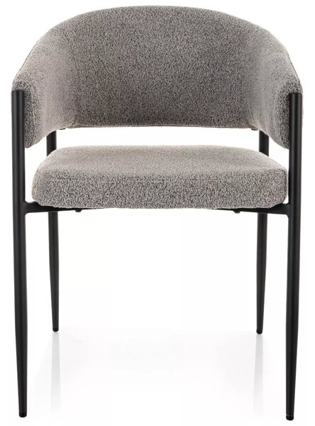 Scaun de dining AKITA cu picioare negre, gri